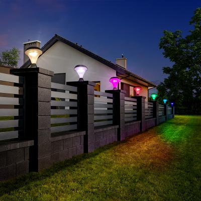 OEM Solares 외부 방수 IP55 빌라 기둥 램프 열 RGB 태양광 LED 조명 야외 정원 장식 Luz Luminaire
