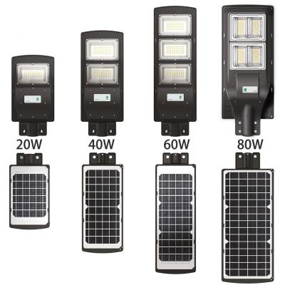 야외 Ip67 야외 램프 높은 루멘 스마트 모션 센서 올인원 태양광 Led 가로등 제조 업체
